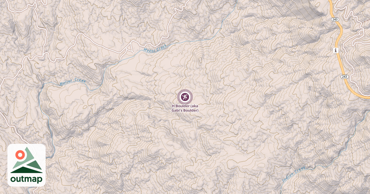 Map of H Boulder (aka Gabi's Boulder)