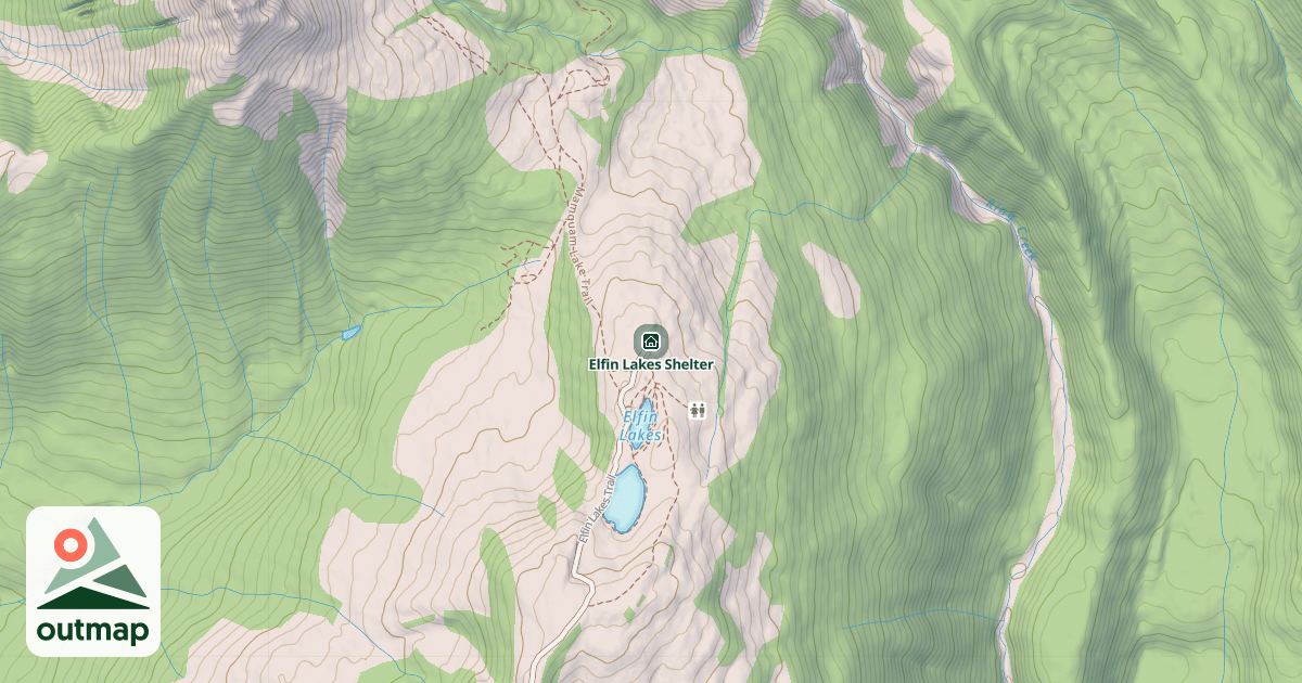 Map of Elfin Lakes Shelter