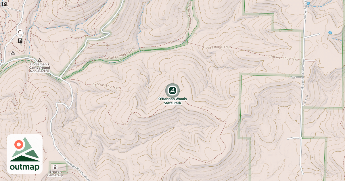 Map of O'Bannon Woods State Park