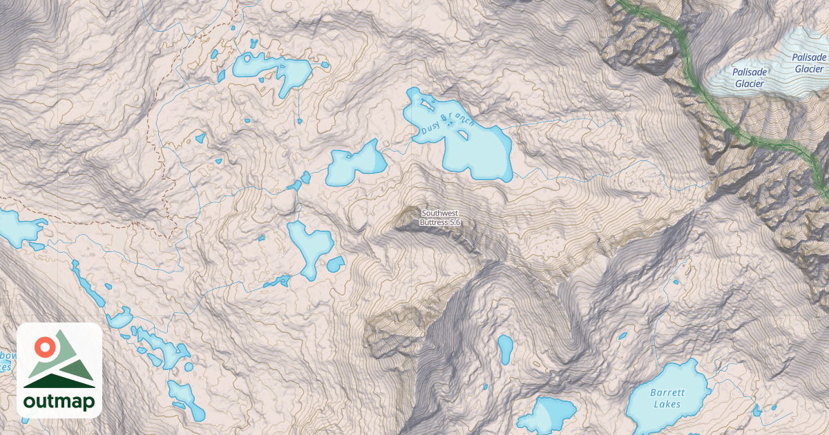 Map of Southwest Buttress