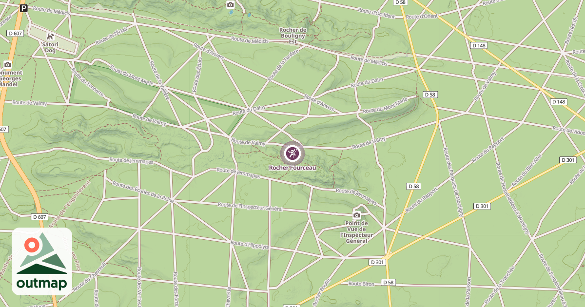 Map of Rocher Fourceau