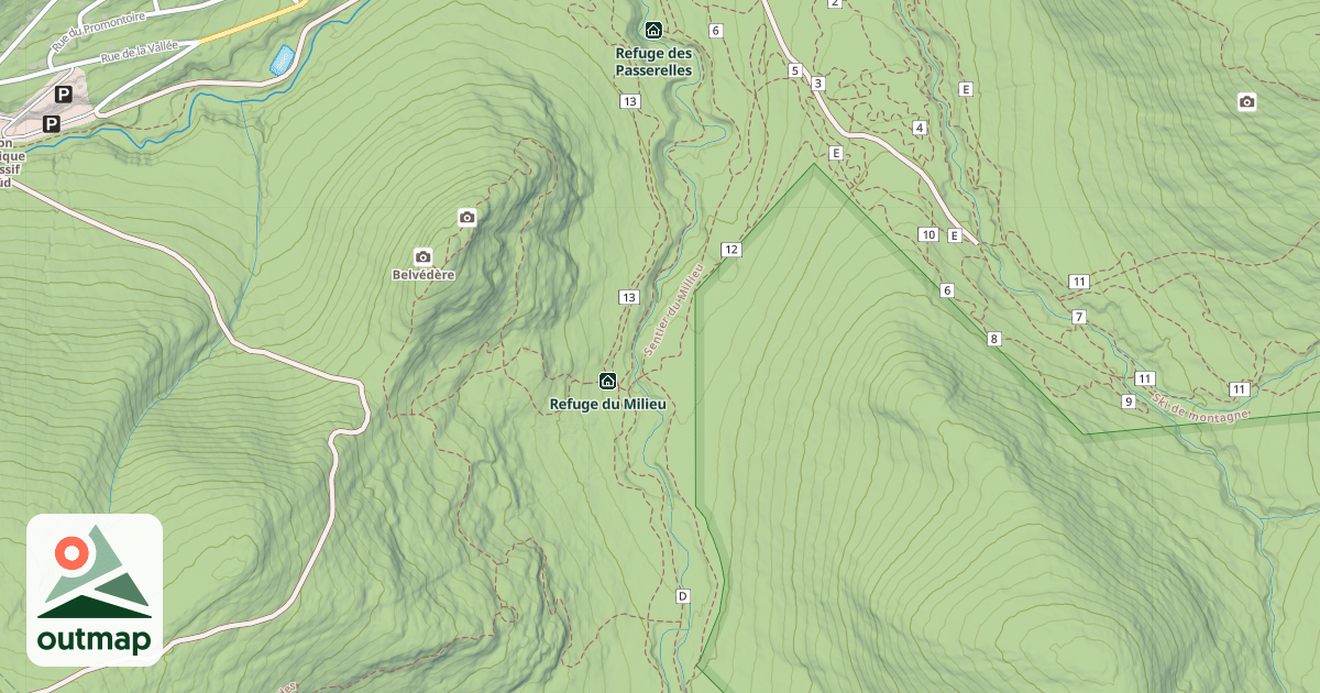 Map of Refuge du Milieu