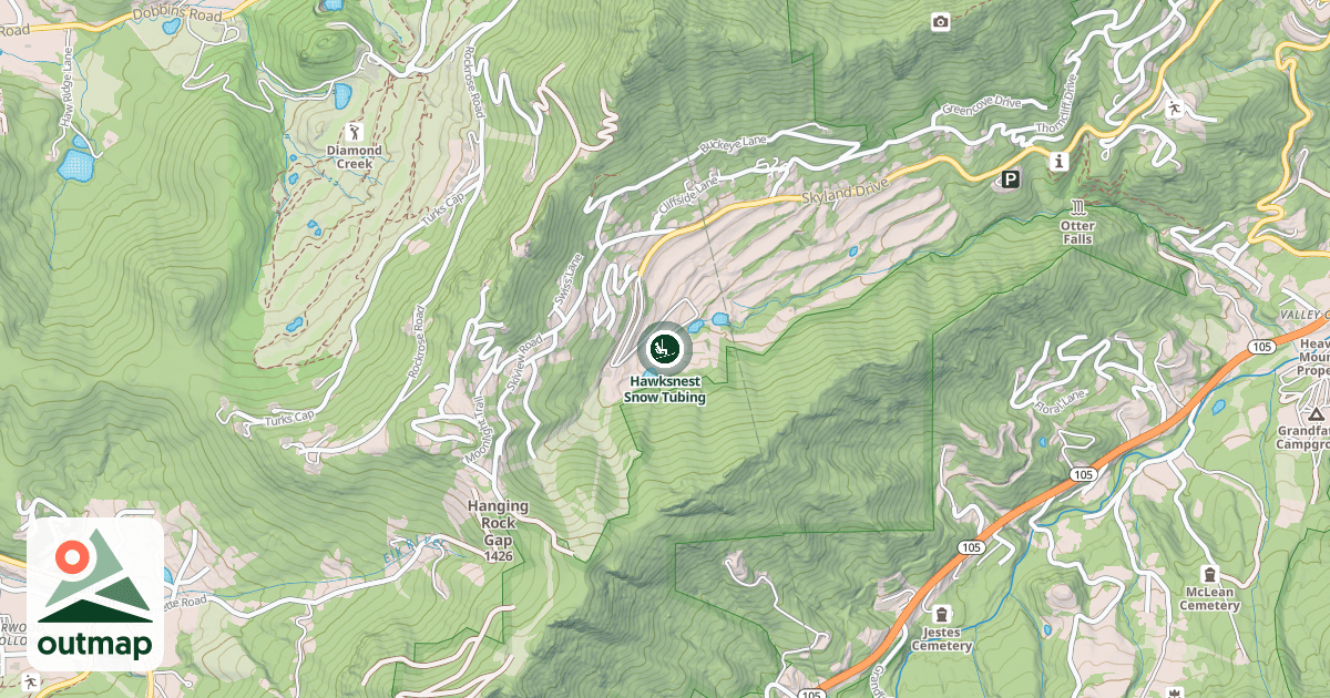 Map of Hawksnest Snow Tubing