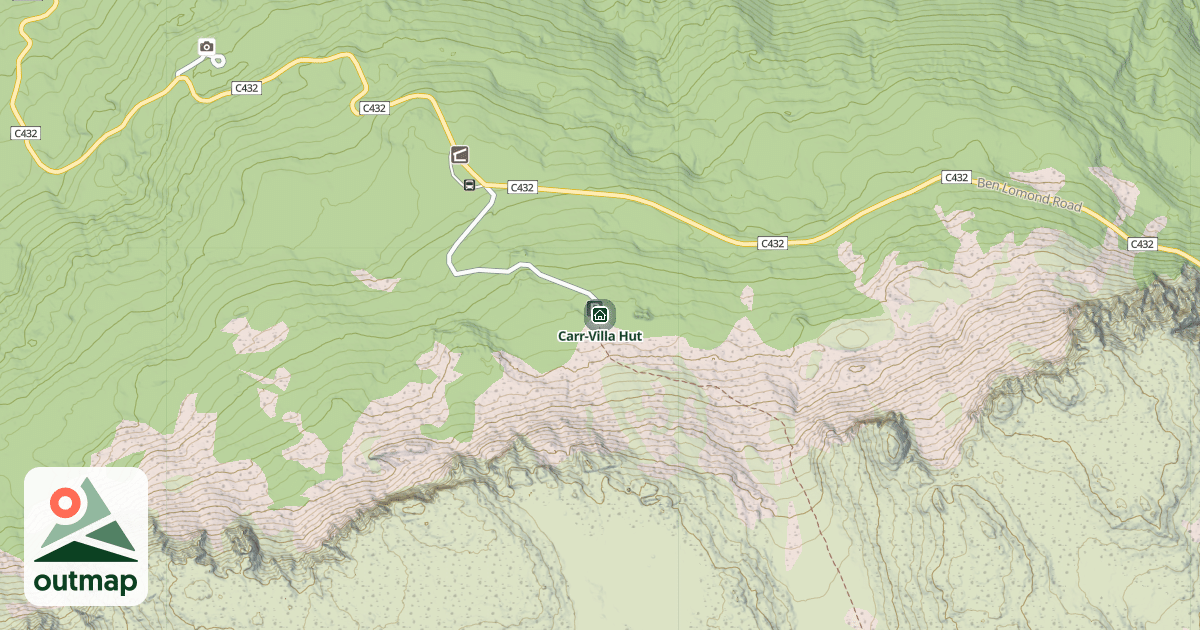 Map of Carr-Villa Hut
