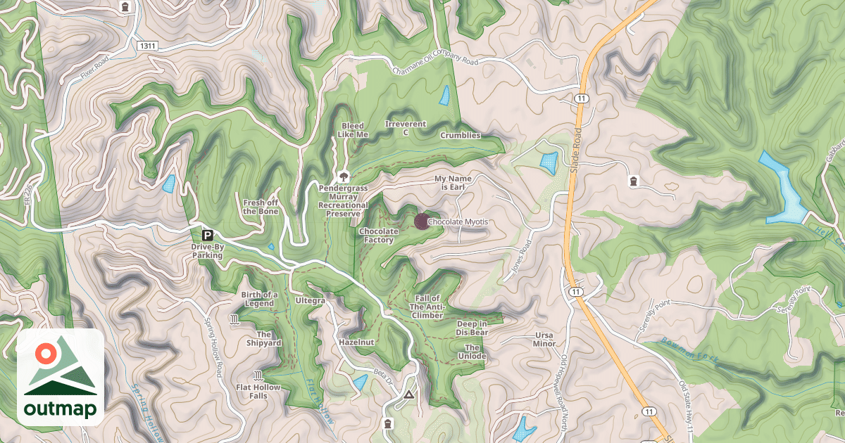 Map of Chocolate Myotis