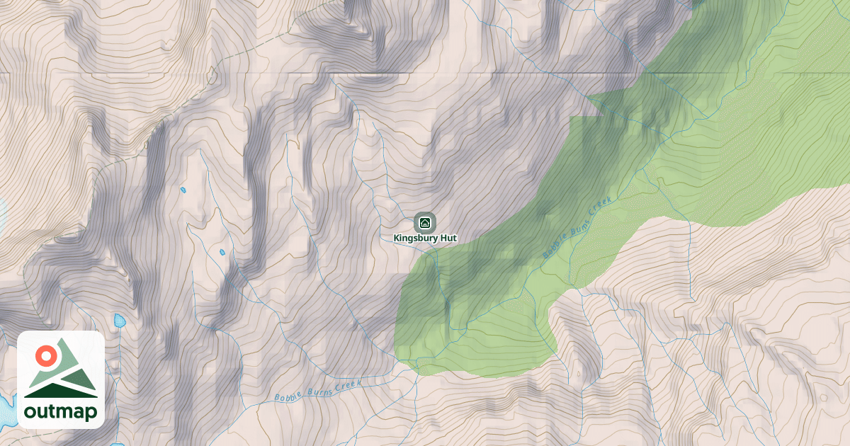 Map of Kingsbury Hut