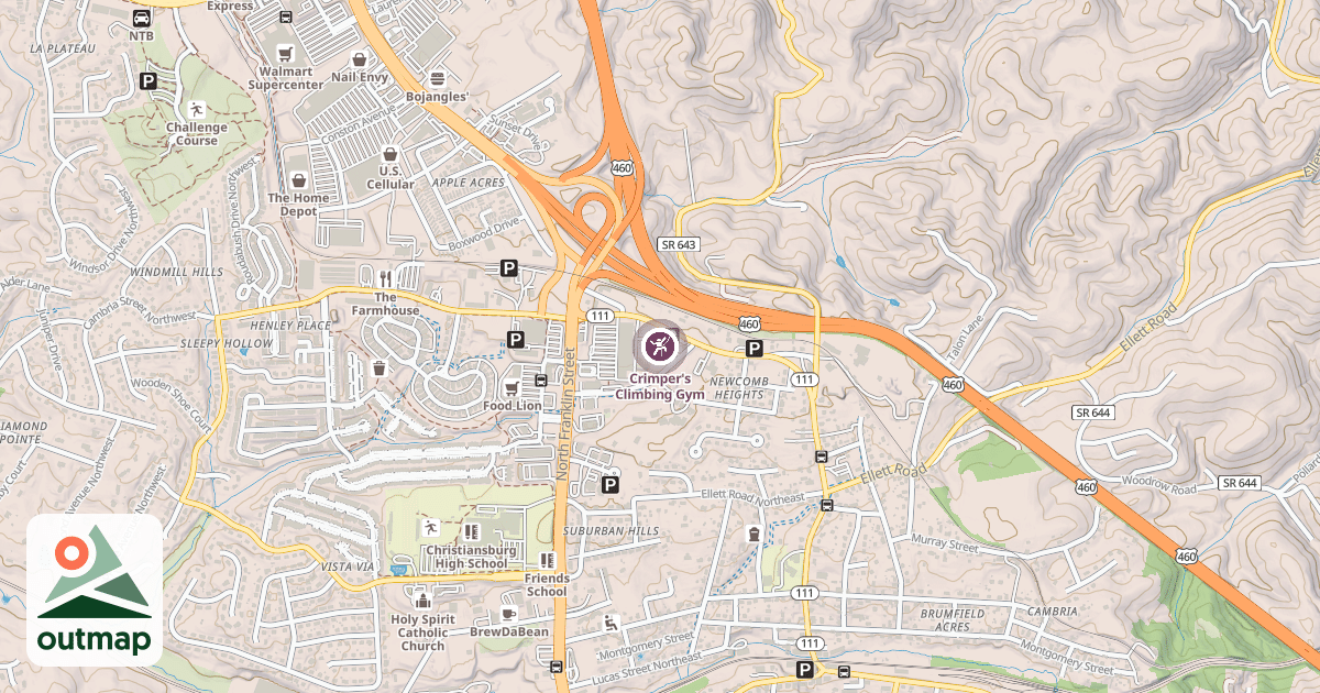 Map of Crimper's Climbing Gym