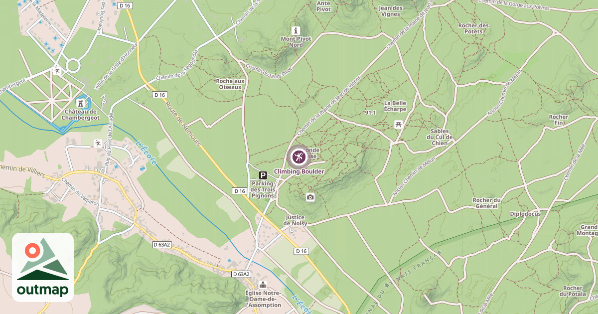 Map of Climbing Boulder