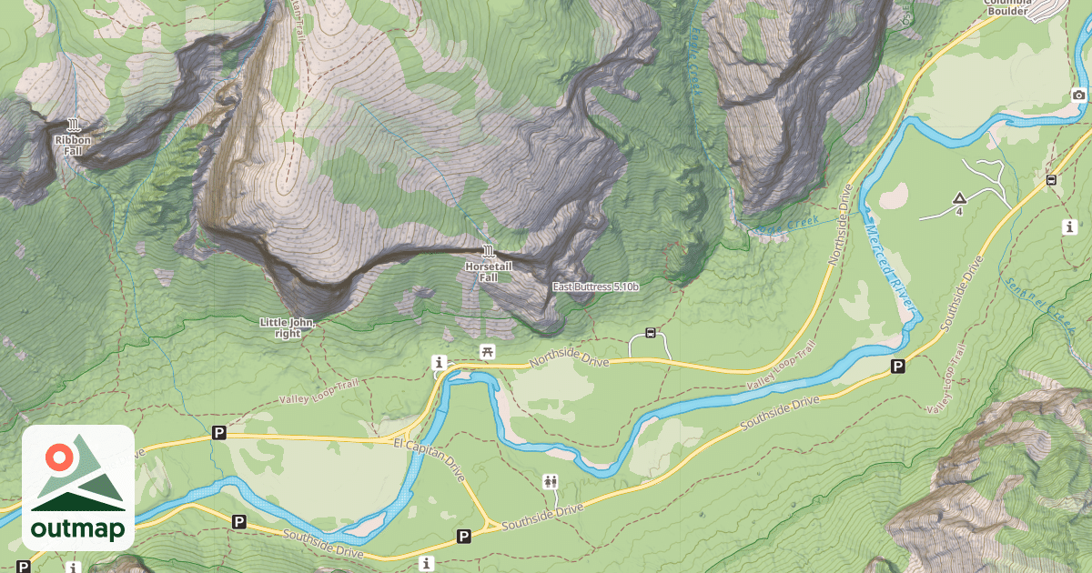 Map of East Buttress