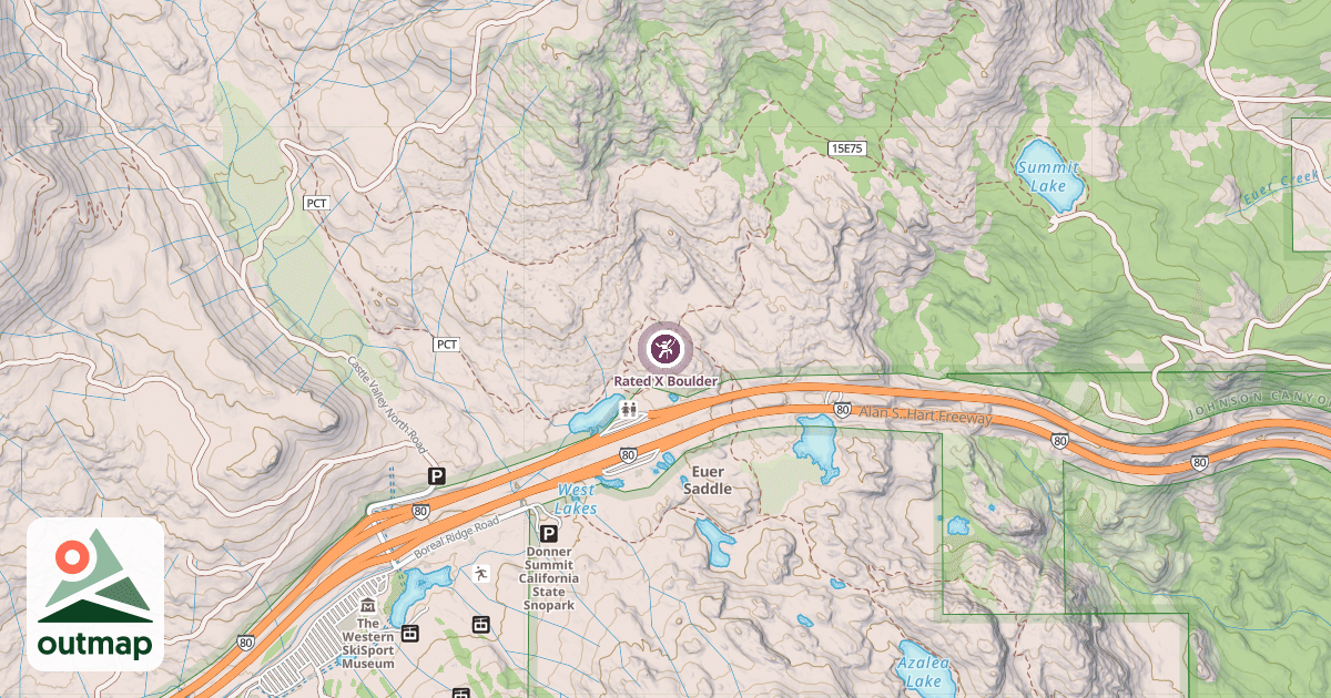 Map of Rated X Boulder