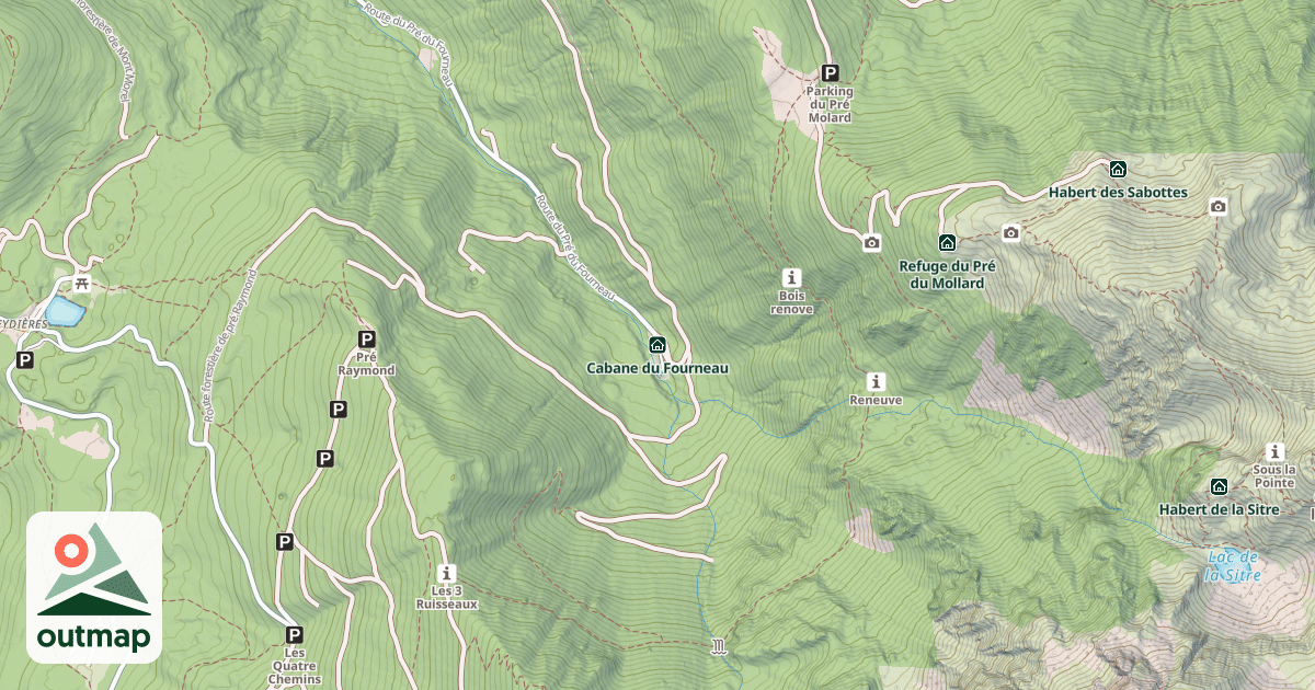 Map of Cabane du Fourneau