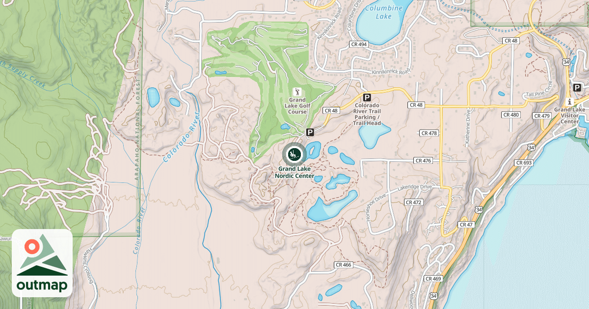 Map of Grand Lake Nordic Center