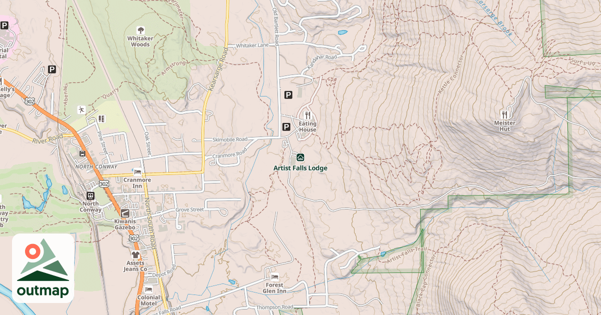Map of Artist Falls Lodge