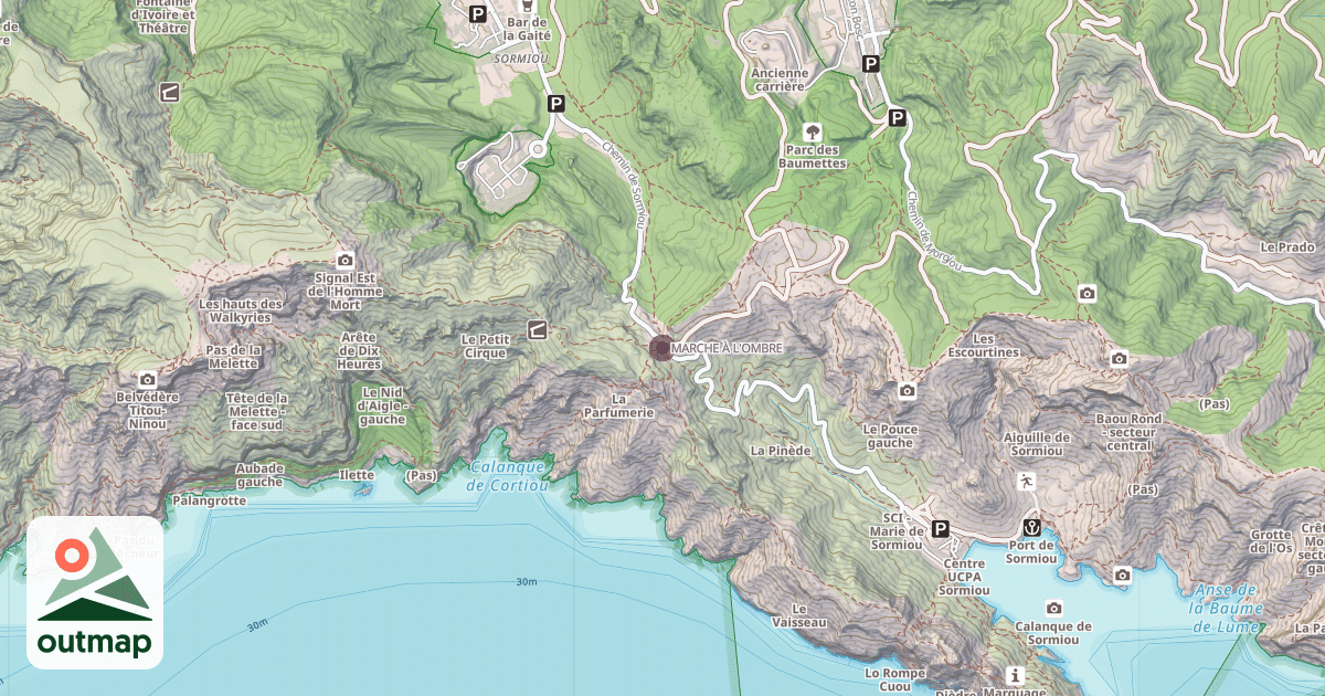 Map of MARCHE À L'OMBRE