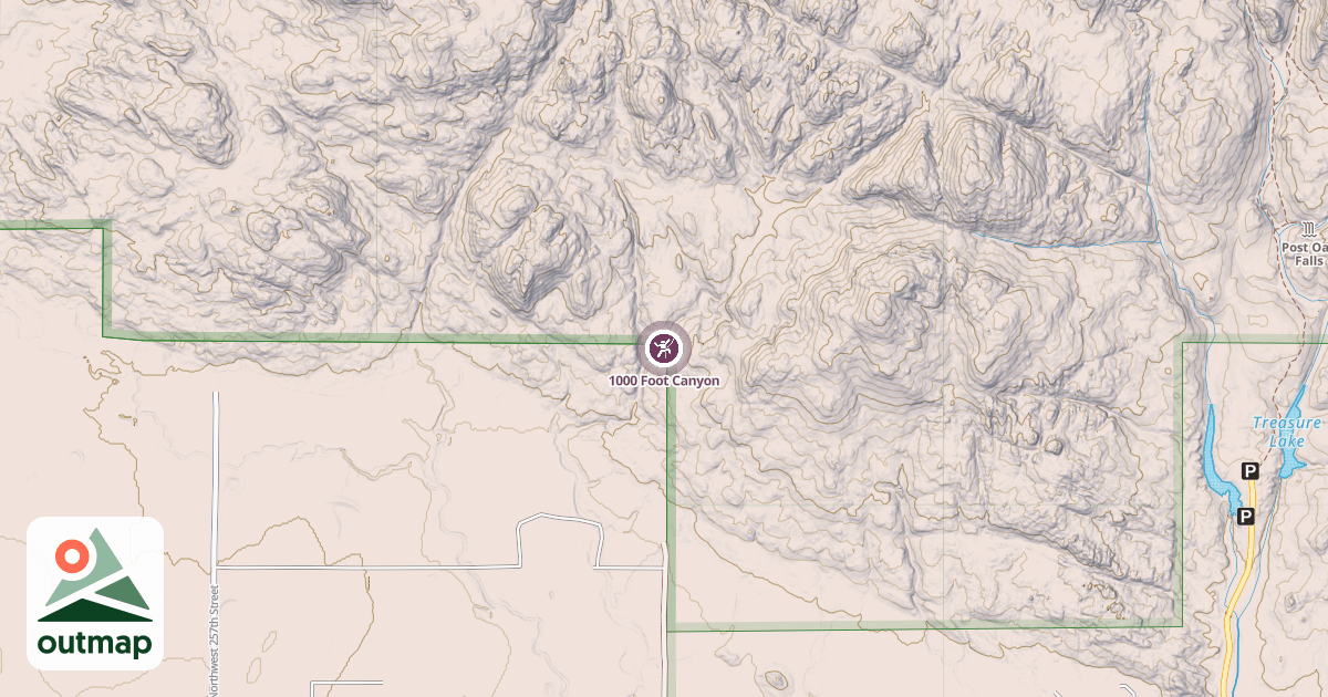 Map of 1000 Foot Canyon