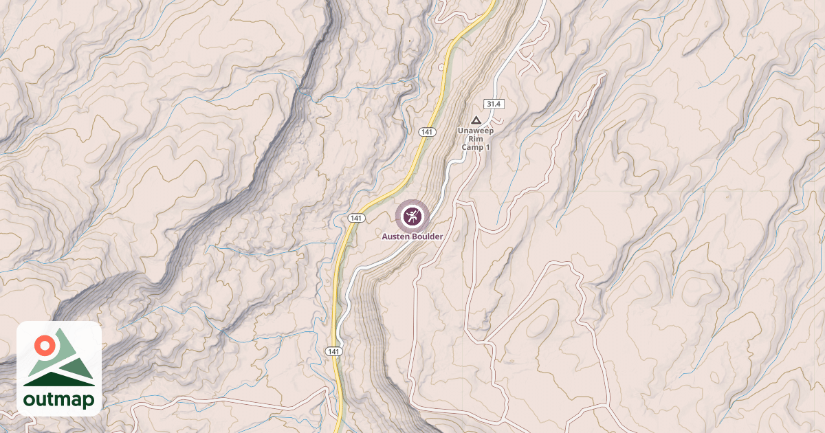 Map of Austen Boulder