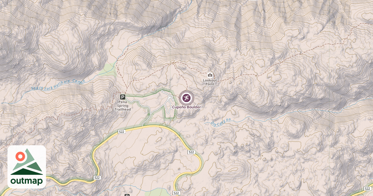 Map of Cupeño Boulder