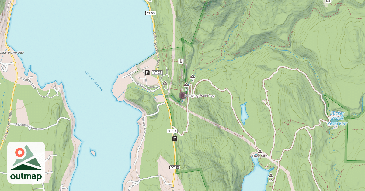 Map of Climbing Route Top
