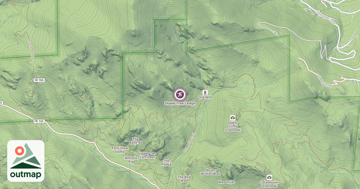 Map of Shade Tree Ledge