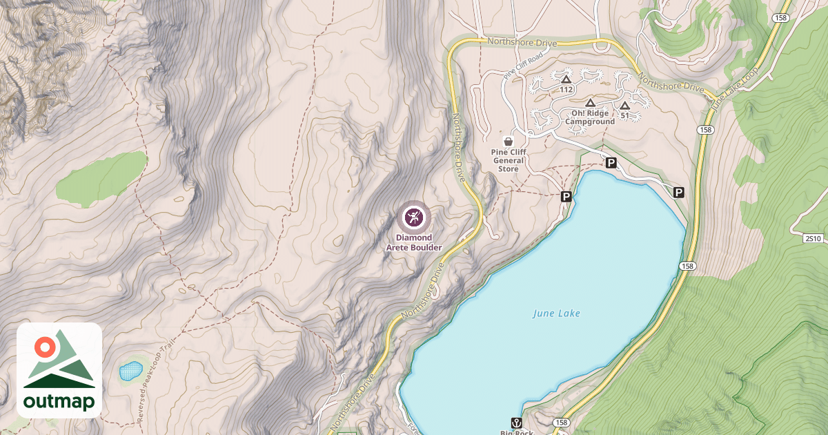 Map of Diamond Arete Boulder