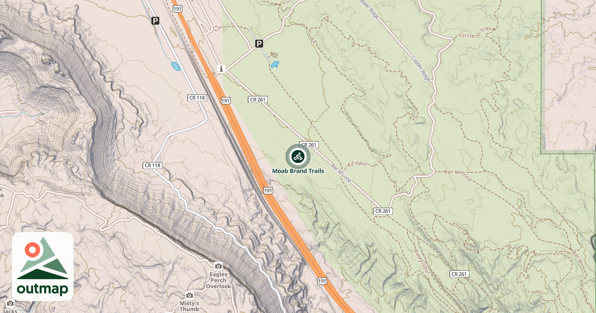 Map of Moab Brand Trails