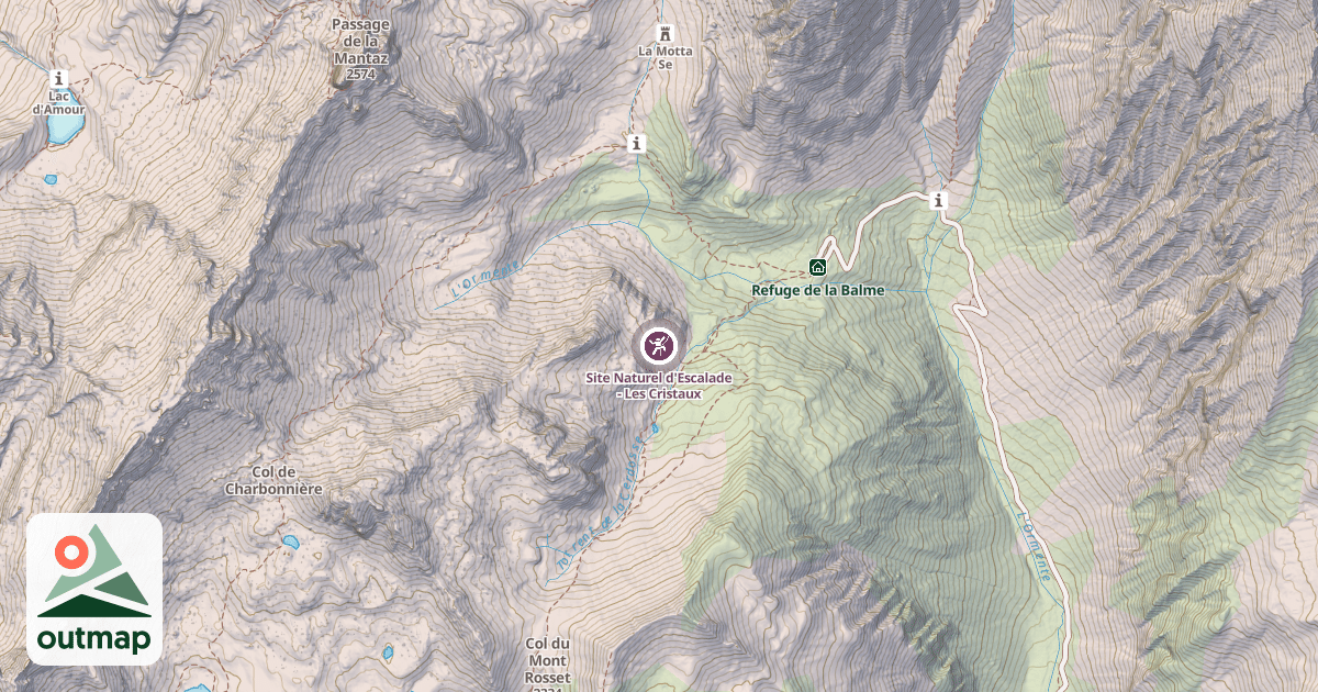 Map of Site Naturel d'Escalade - Les Cristaux