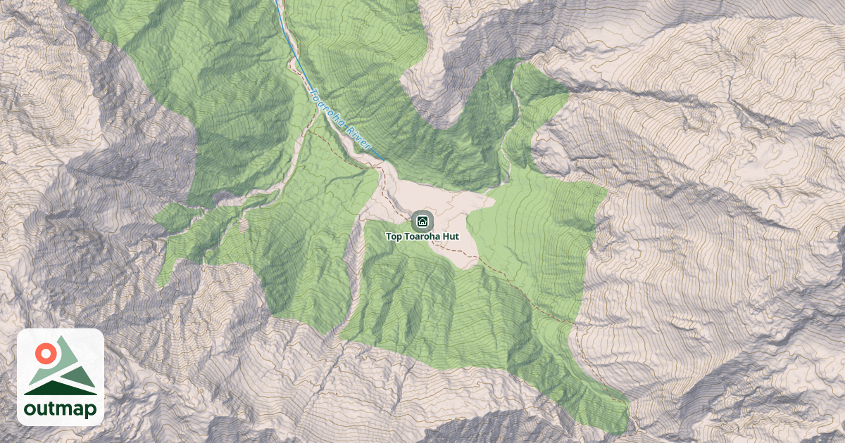 Map of Top Toaroha Hut