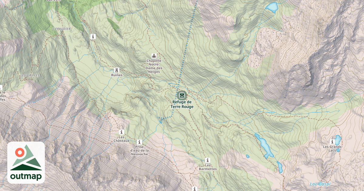 Map of Refuge de Terre Rouge