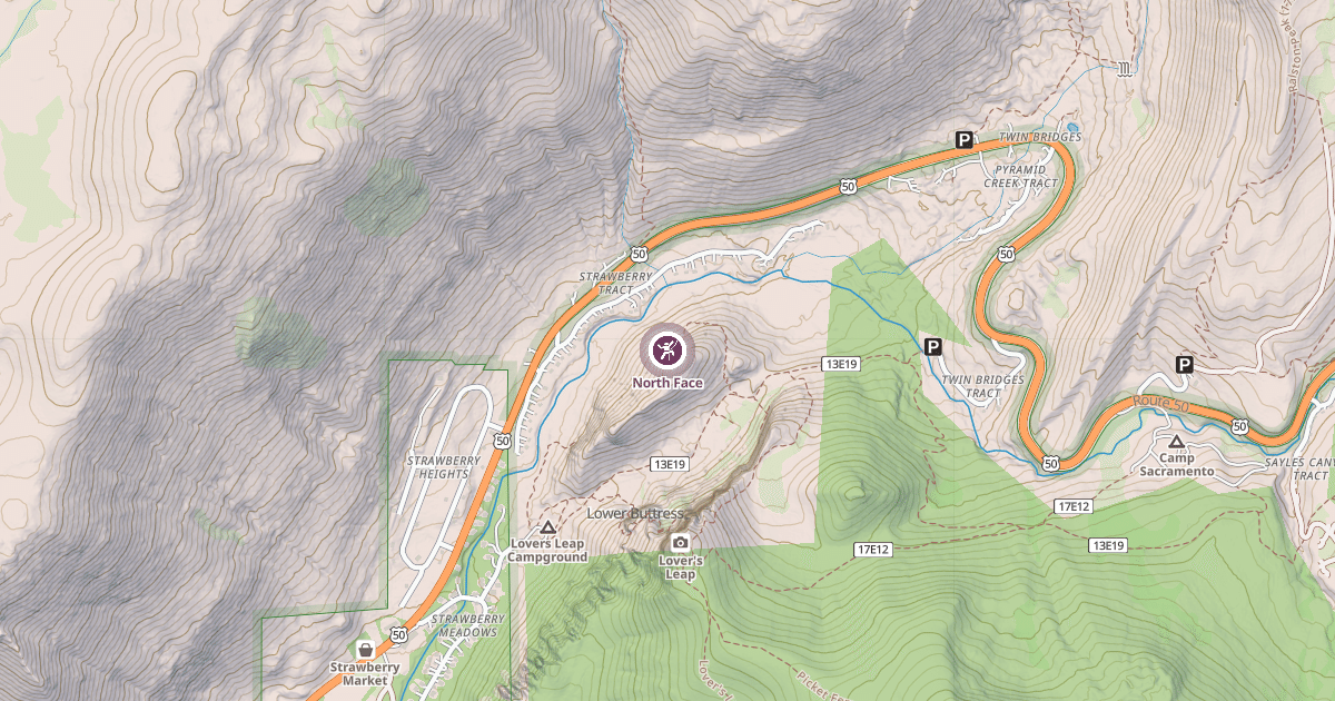 Map preview of North Face
