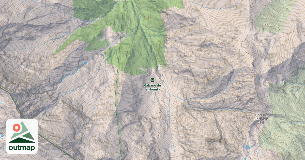 Map of Cabane de la Hounta