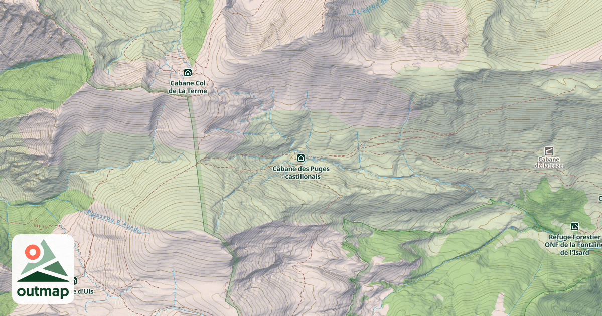 Map of Cabane des Puges - castillonais