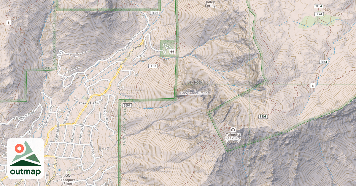 Map of Cary Granite
