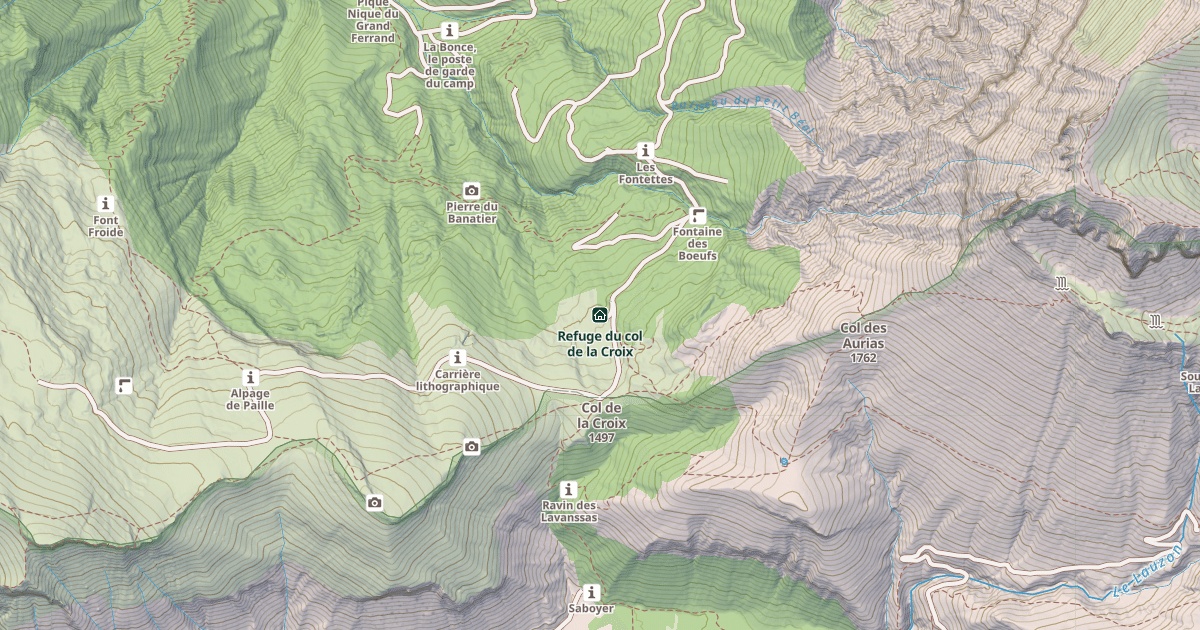 Map preview of Refuge du col de la Croix