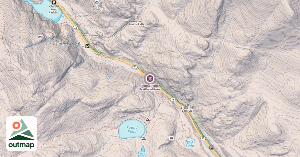 Map of Round Pond Trailhead Area