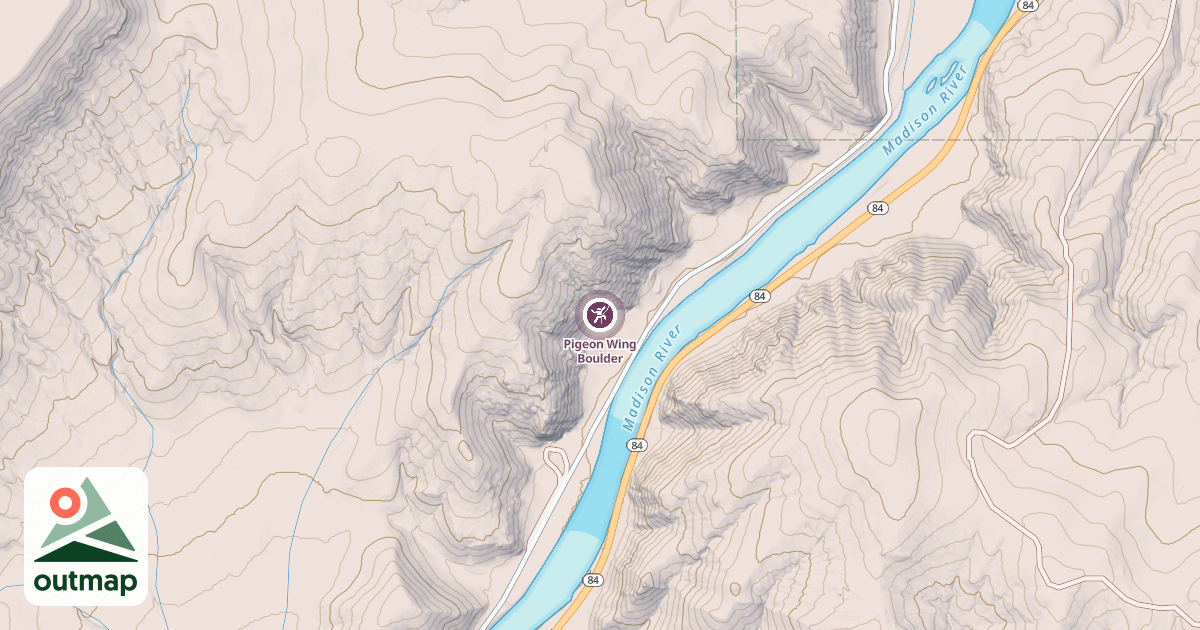 Map of Pigeon Wing Boulder