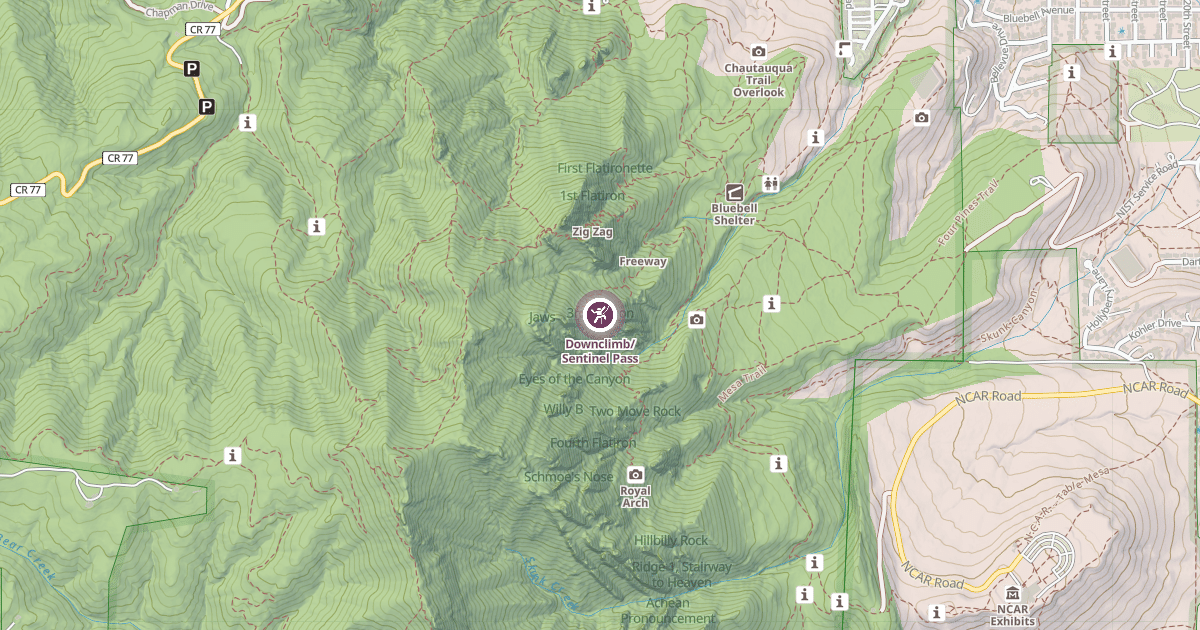 Map preview of Downclimb/Sentinel Pass
