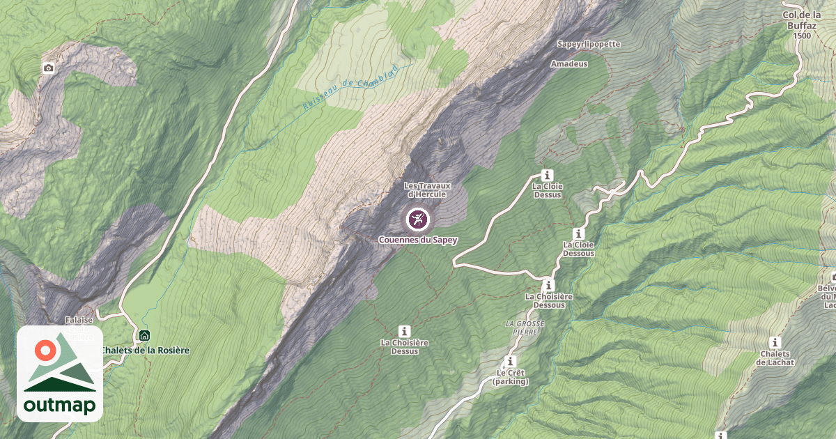 Map of Couennes du Sapey