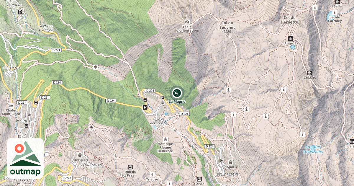 Map of La Plagne