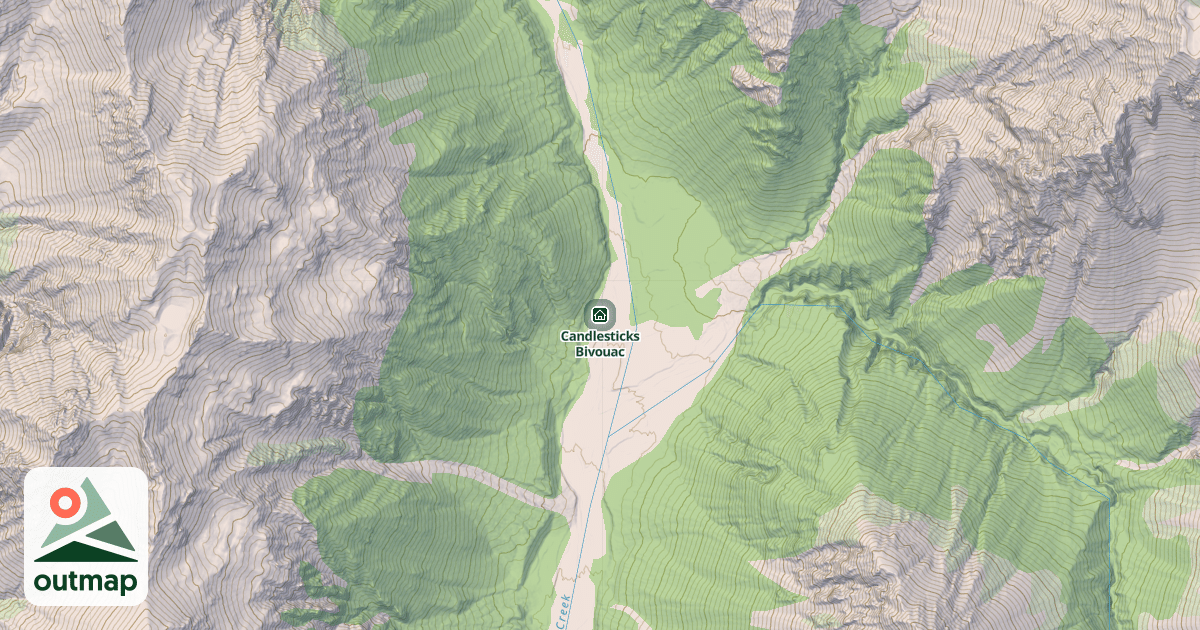 Map of Candlesticks Bivouac
