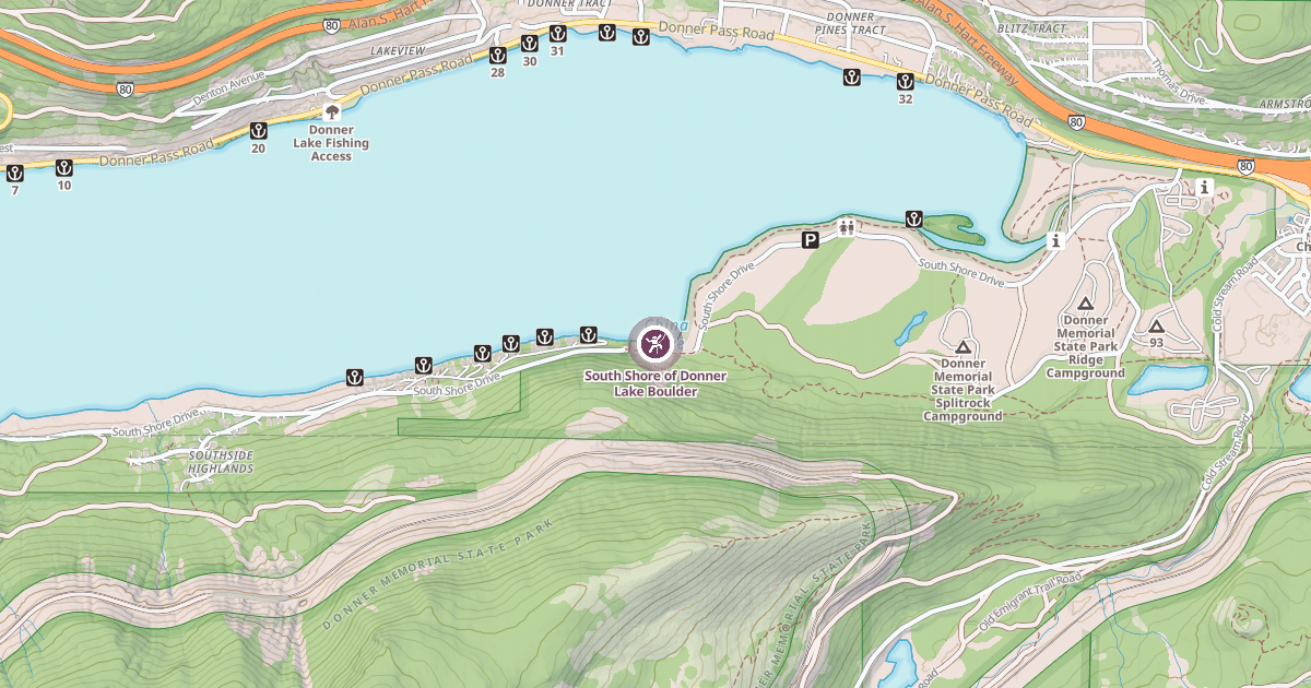 Map preview of South Shore of Donner Lake Boulder