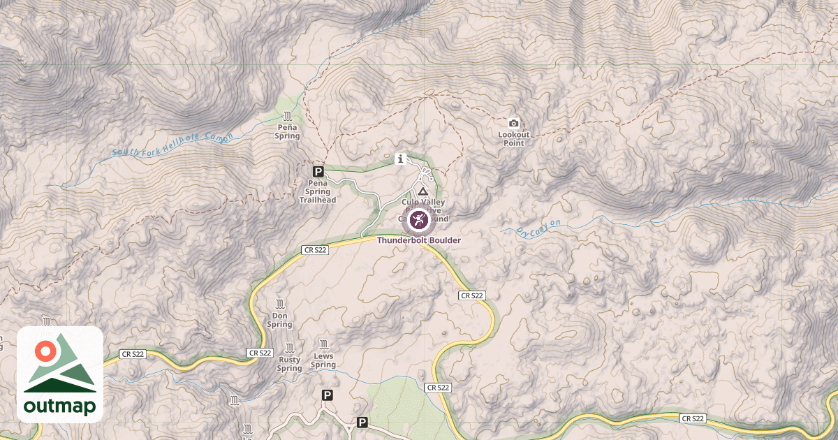 Map of Thunderbolt Boulder
