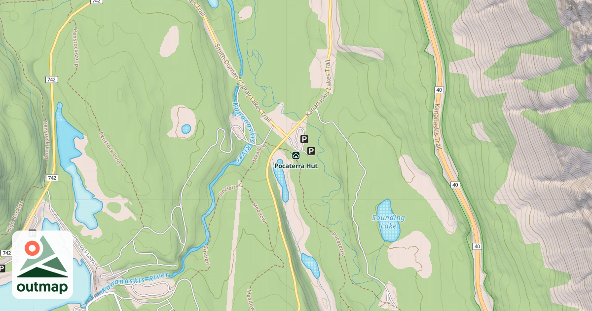 Map of Pocaterra Hut