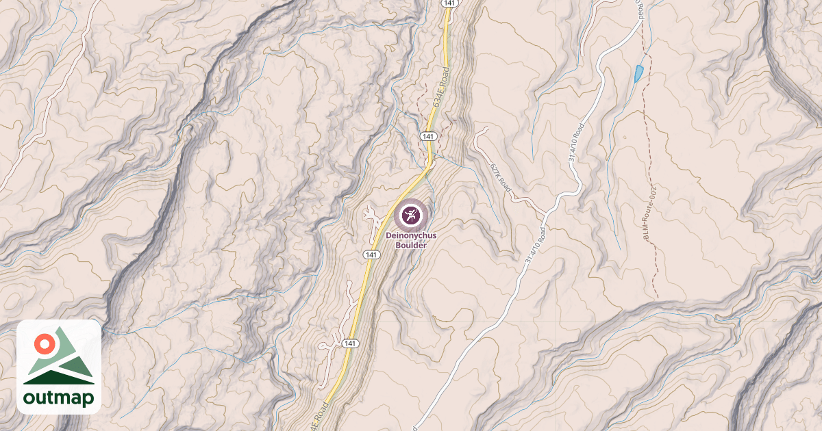 Map of Deinonychus Boulder
