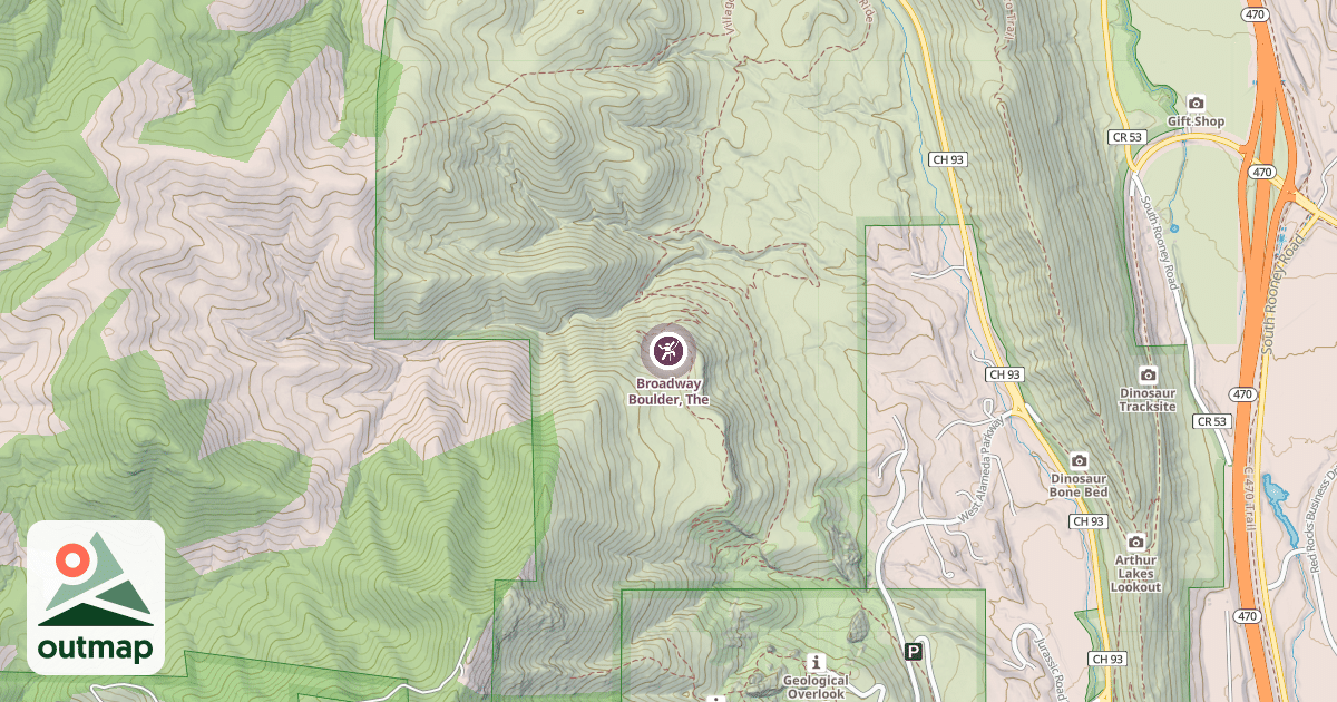 Map of Broadway Boulder, The