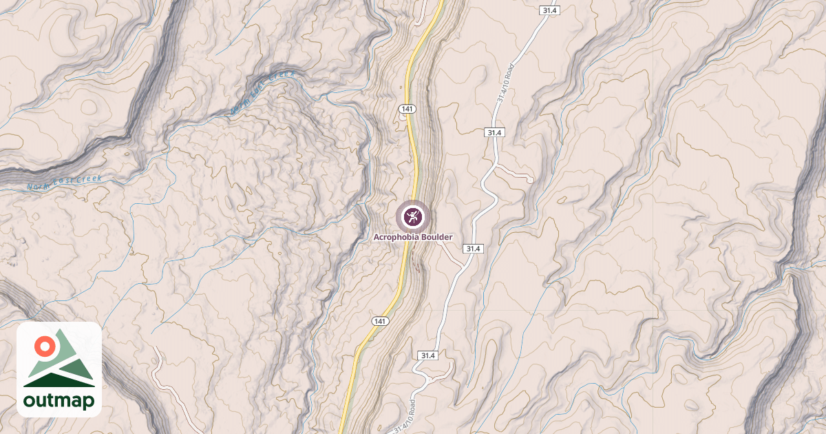 Map of Acrophobia Boulder