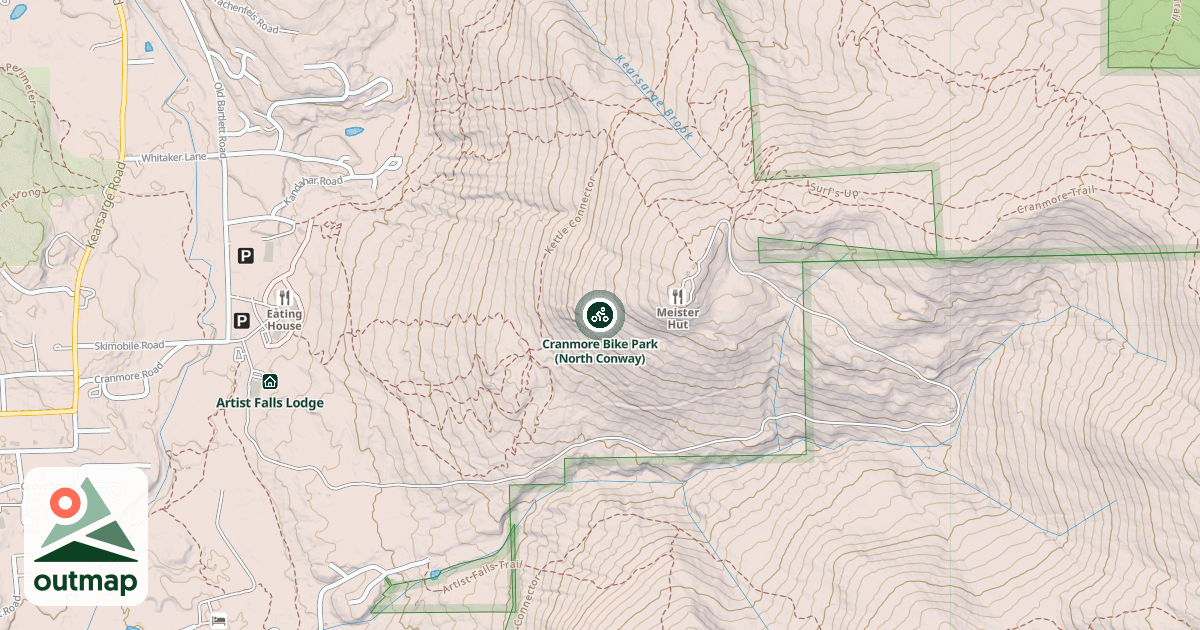 Map of Cranmore Bike Park (North Conway)