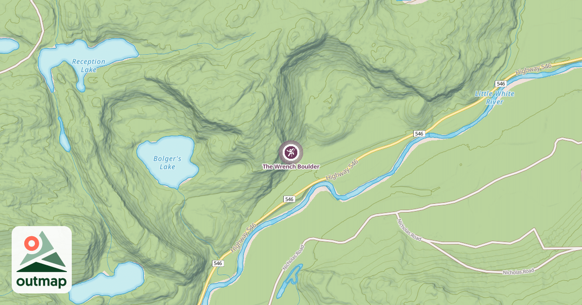 Map of The Wrench Boulder
