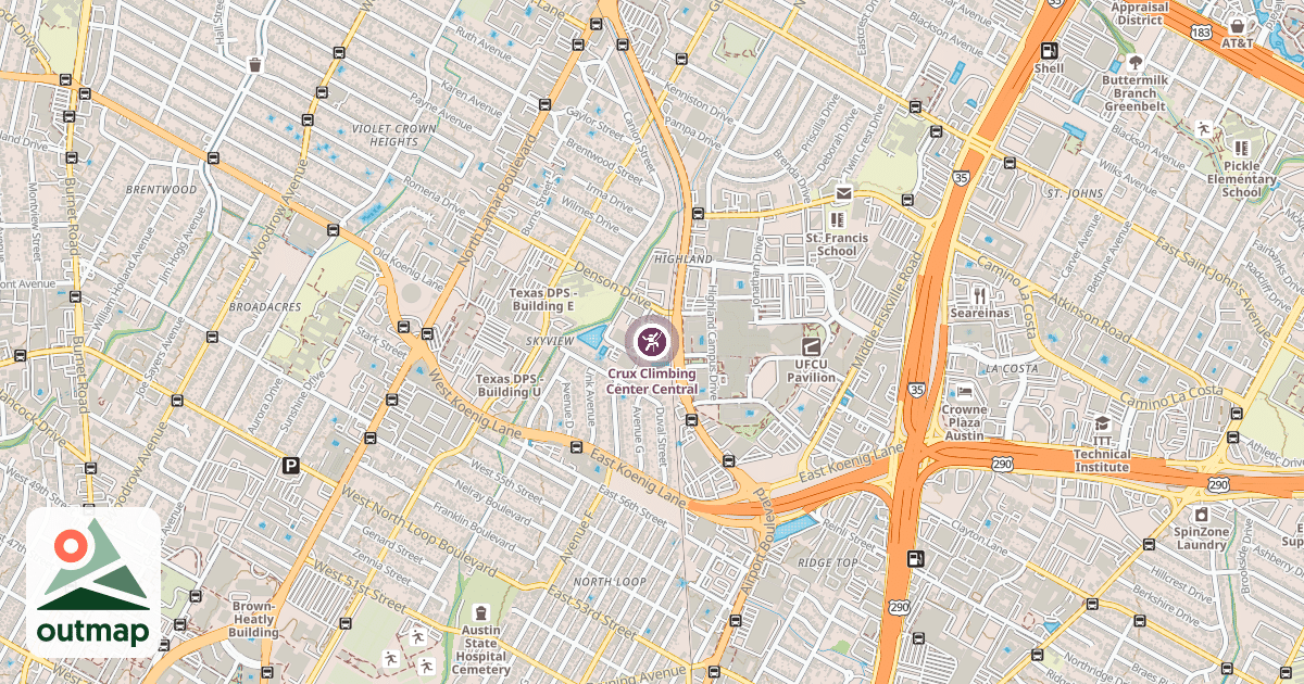 Map of Crux Climbing Center Central