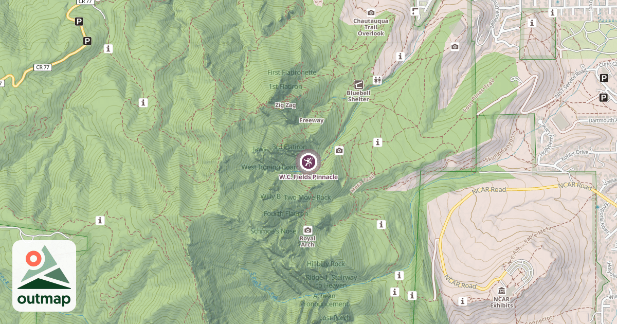 Map of W.C. Fields Pinnacle