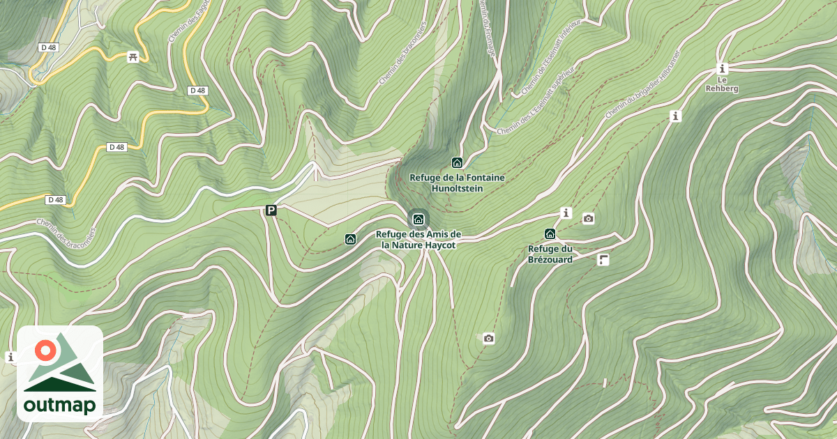 Map of Refuge des Amis de la Nature Haycot